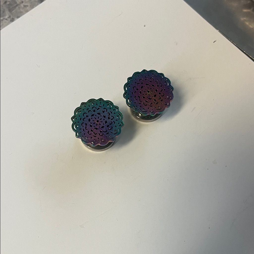 Iridescent Flower Plugs 00 Gauge